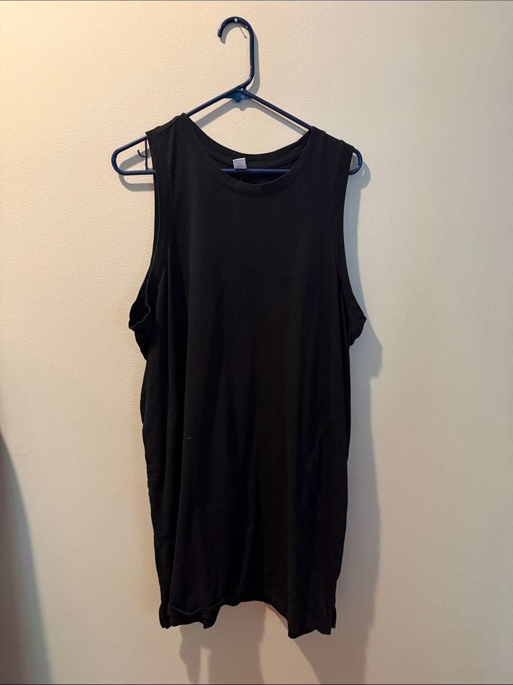 Black Sleeveless Muscle T Shirt Dress